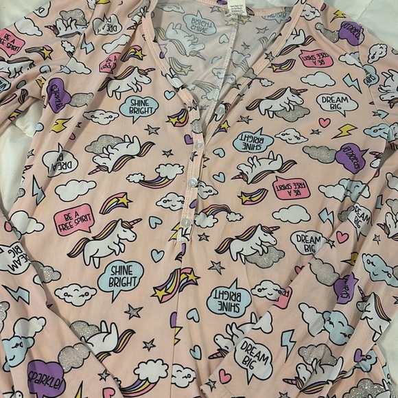 Fashion Nova Miss Unicorn PJ Long Sleeve Romper Onesie - Picture 3 of 4